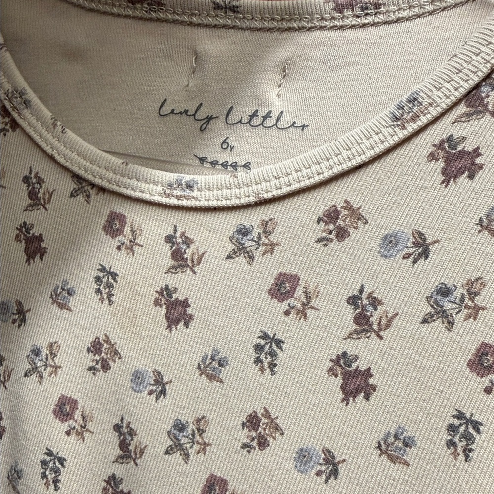 Charming Cream Floral Kids Dress - Picture 3 of 3
